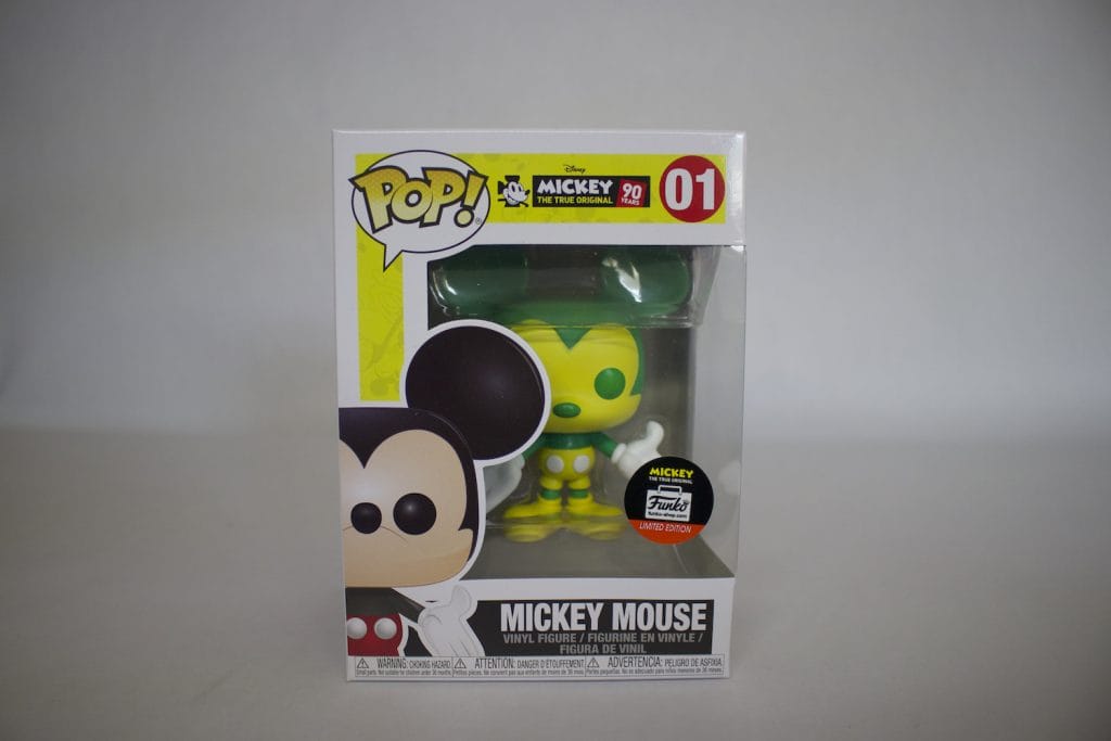 green and yellow mickey funko pop
