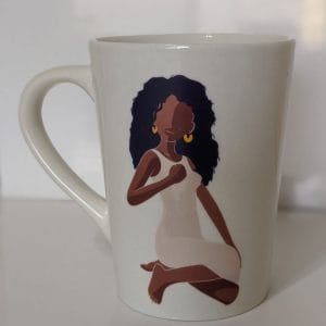 Empowered woman on the front of a coffee mug