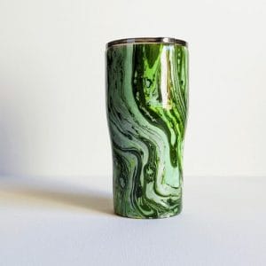 green hydro dipped tumbler hand made