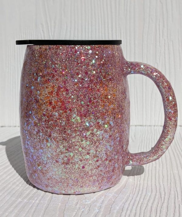 Glittered stainless steel mug