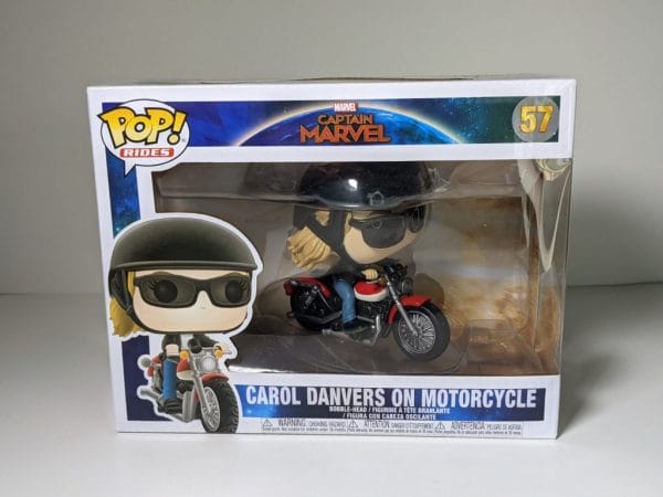 carol danvers on motorcycle funko pop!
