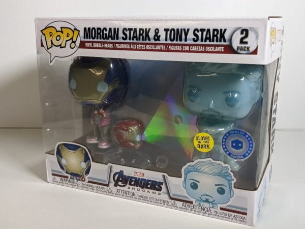 hologram tony stark and morgan stark funko pop!