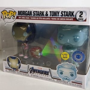 hologram tony stark and morgan stark funko pop!