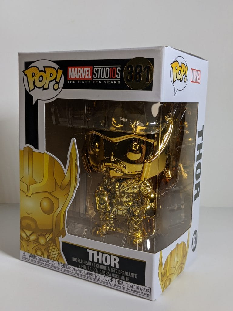 Funko Pop THOR 381 Marvel Studio 10th Anniversary Gold Chrome with Protector 