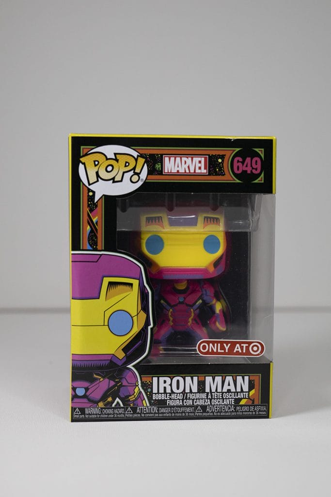 Inc Protector Marvel Special Edition Funko POP #649 Iron Man Blacklight 