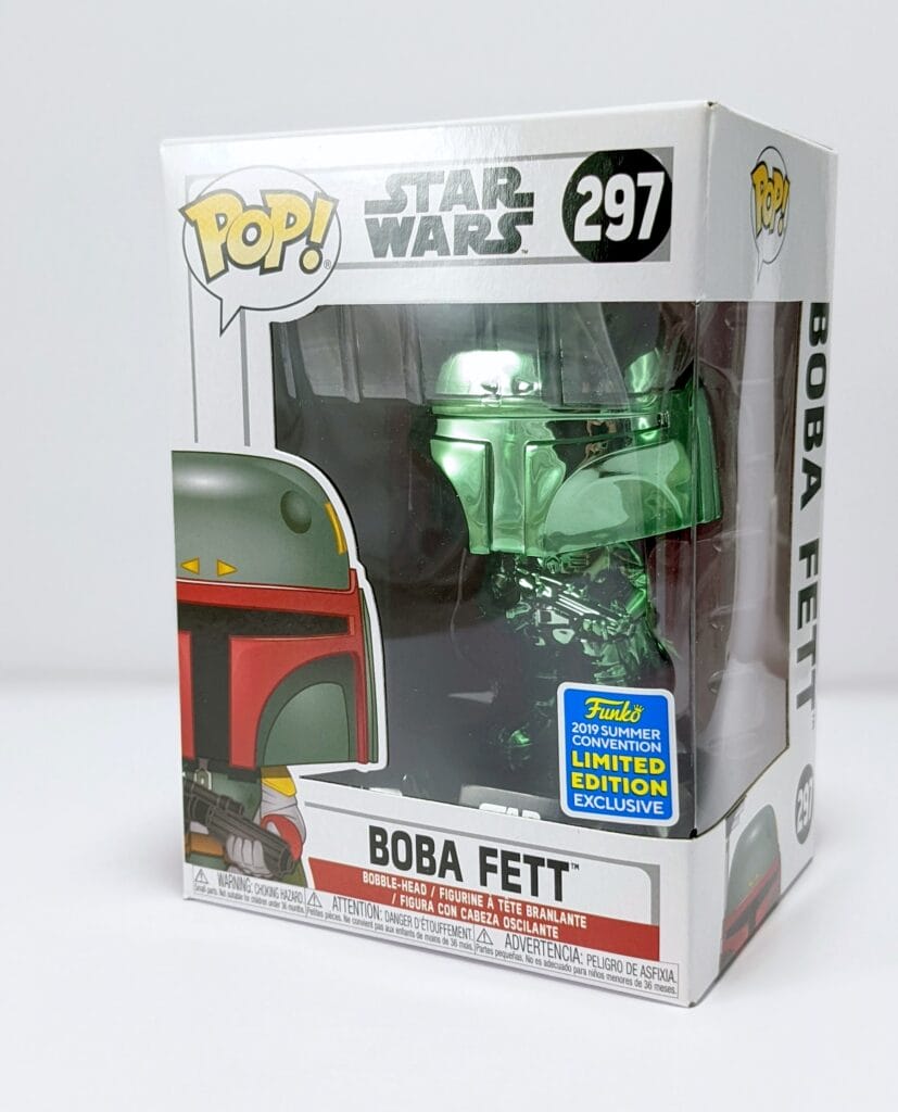 Funko Pop Disney Boba Fett Green Chrome #297 Star Wars 2019 SDCC Exclusive New 