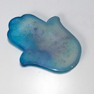 Blue hamsa tray handmade by @Fahhleesha