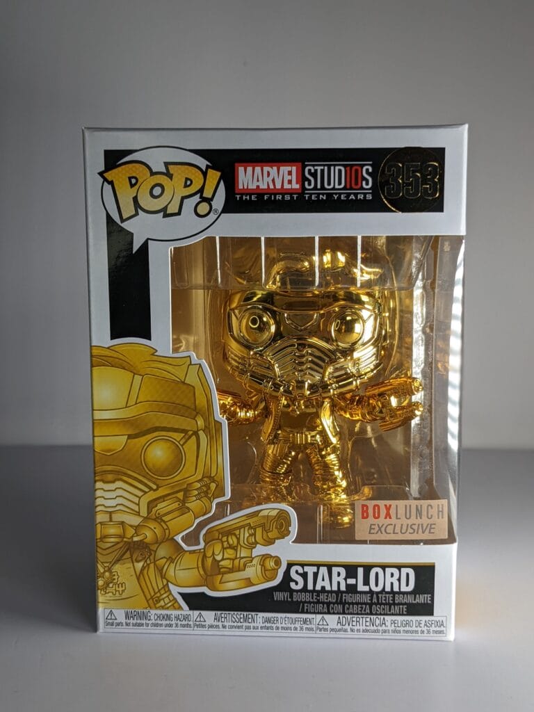 Funko POP! Marvel Star-Lord Vinyl Bobble Head (Gold Chrome) 