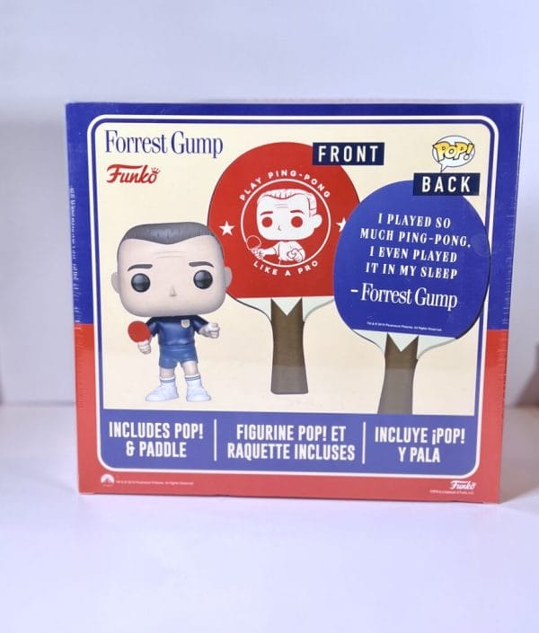 ping pong paddle and forrest gump funko pop!