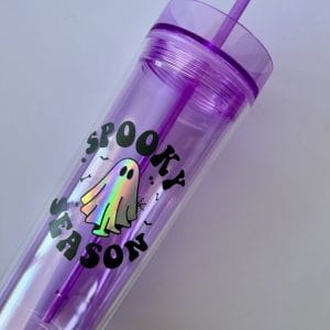spooky season acrylic tumbler purple