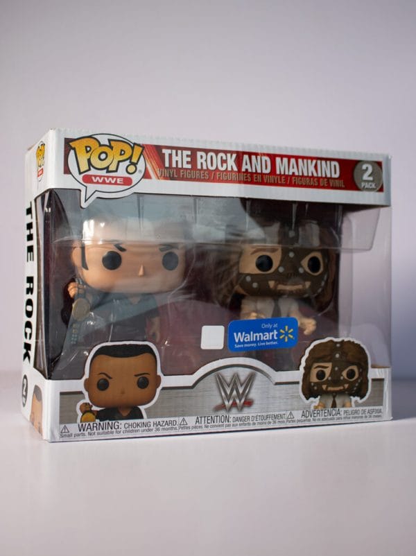 2 pack the rock and mankind funko pop!